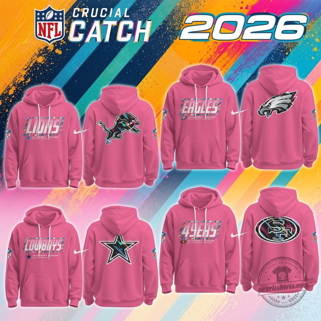 NFL Crucial Catch 2026 Intercept Cancer Pink Hoodie NFL Crucial Catch 2026 Intercept Cancer Pink Hoodie