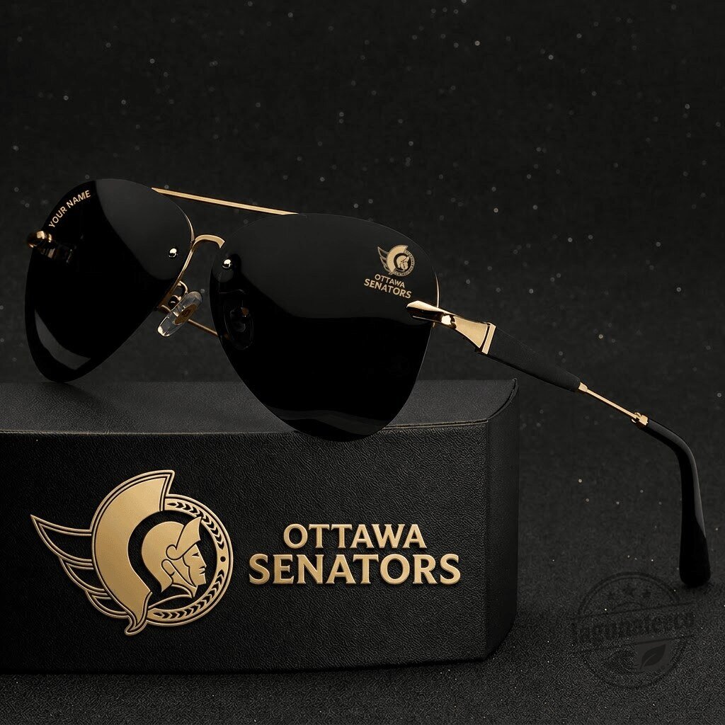 Ottawa Senators National Hockey League Personalized Aviator Sunglasses