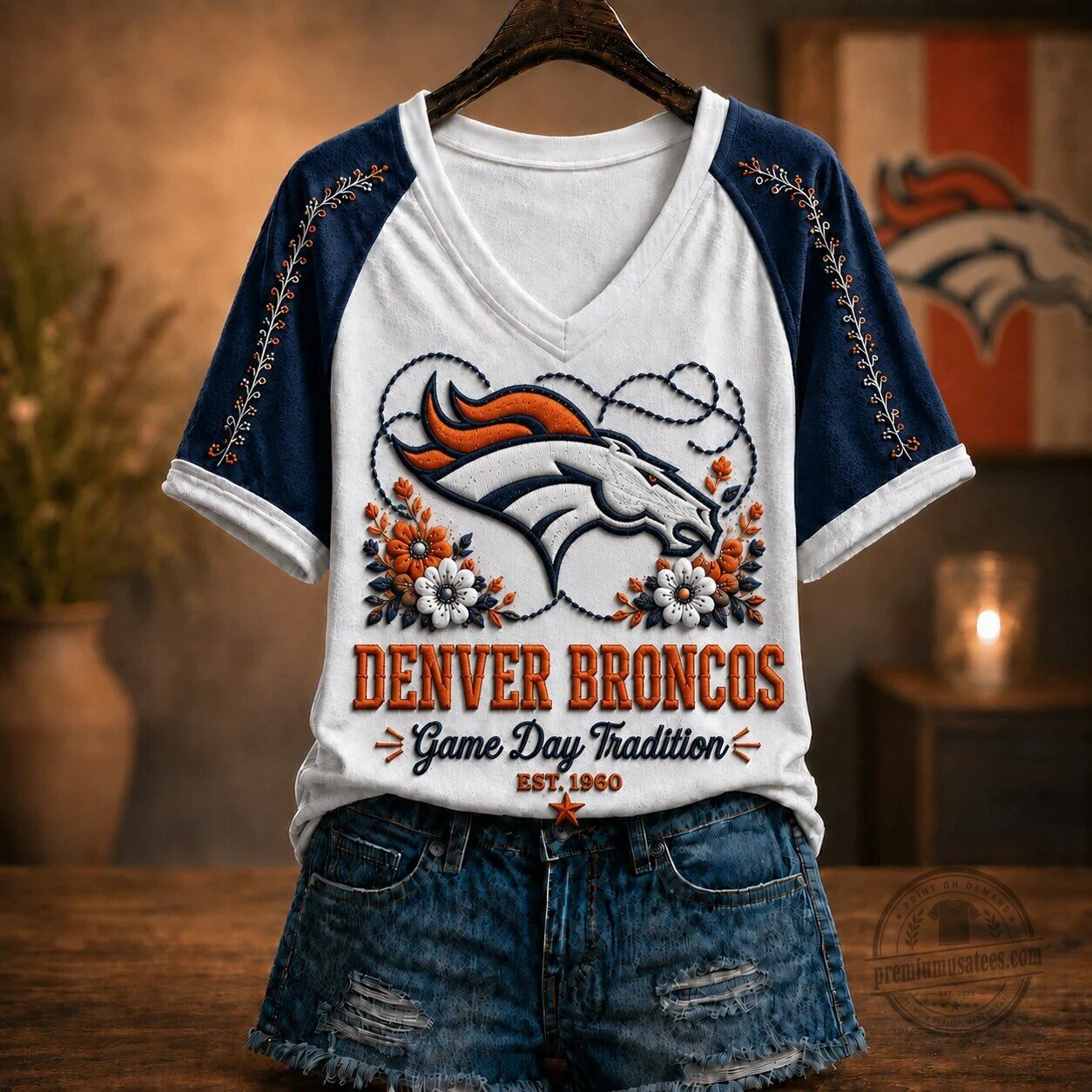 Denver Broncos Game Day Tradition Est. 1960 Women's Raglan T-Shirt