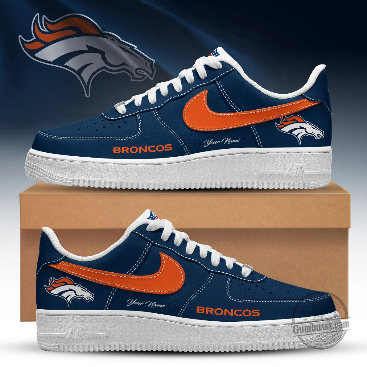 Denver Broncos Heritage Low-Top Sneakers Custom Name Shoes