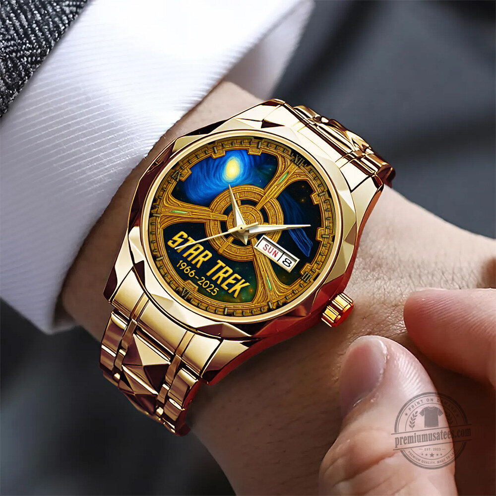 Star Trek Gold Plated Stainless Steel Watch with Date Display 7 Star Trek Gold Plated Stainless Steel Watch with Date Display
