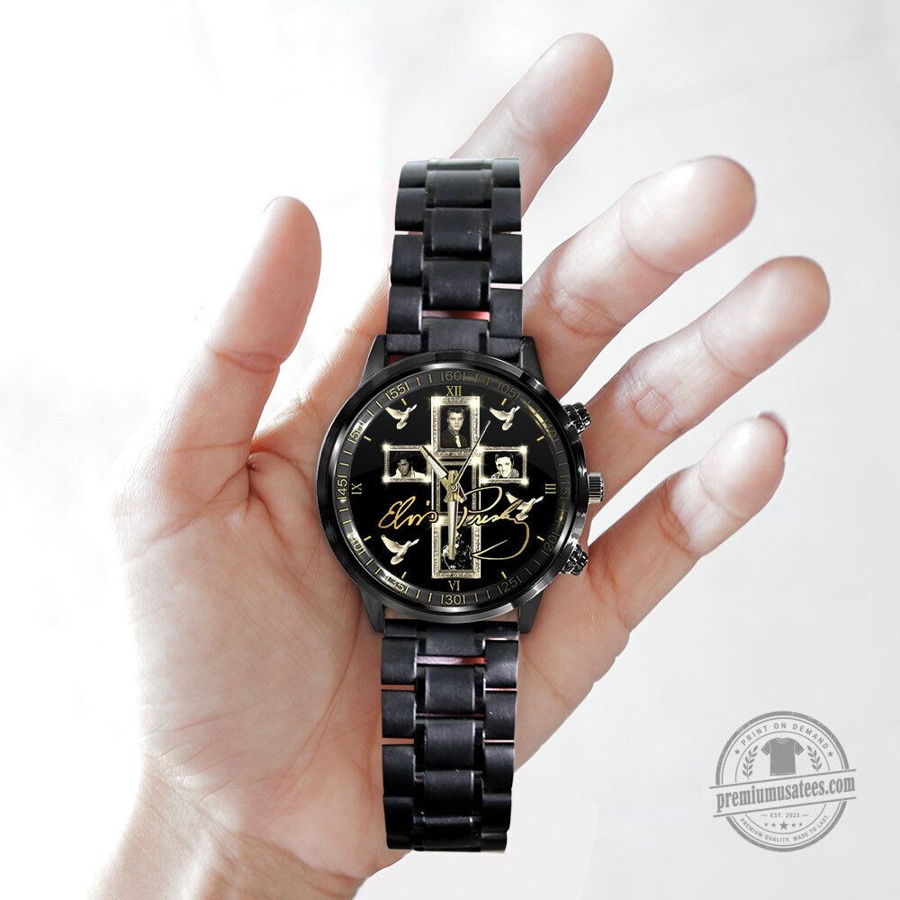 Elvis Presley Gold Cross Memorial Stainless Steel Watch 6 Elvis Presley Gold Cross Memorial Stainless Steel Watch