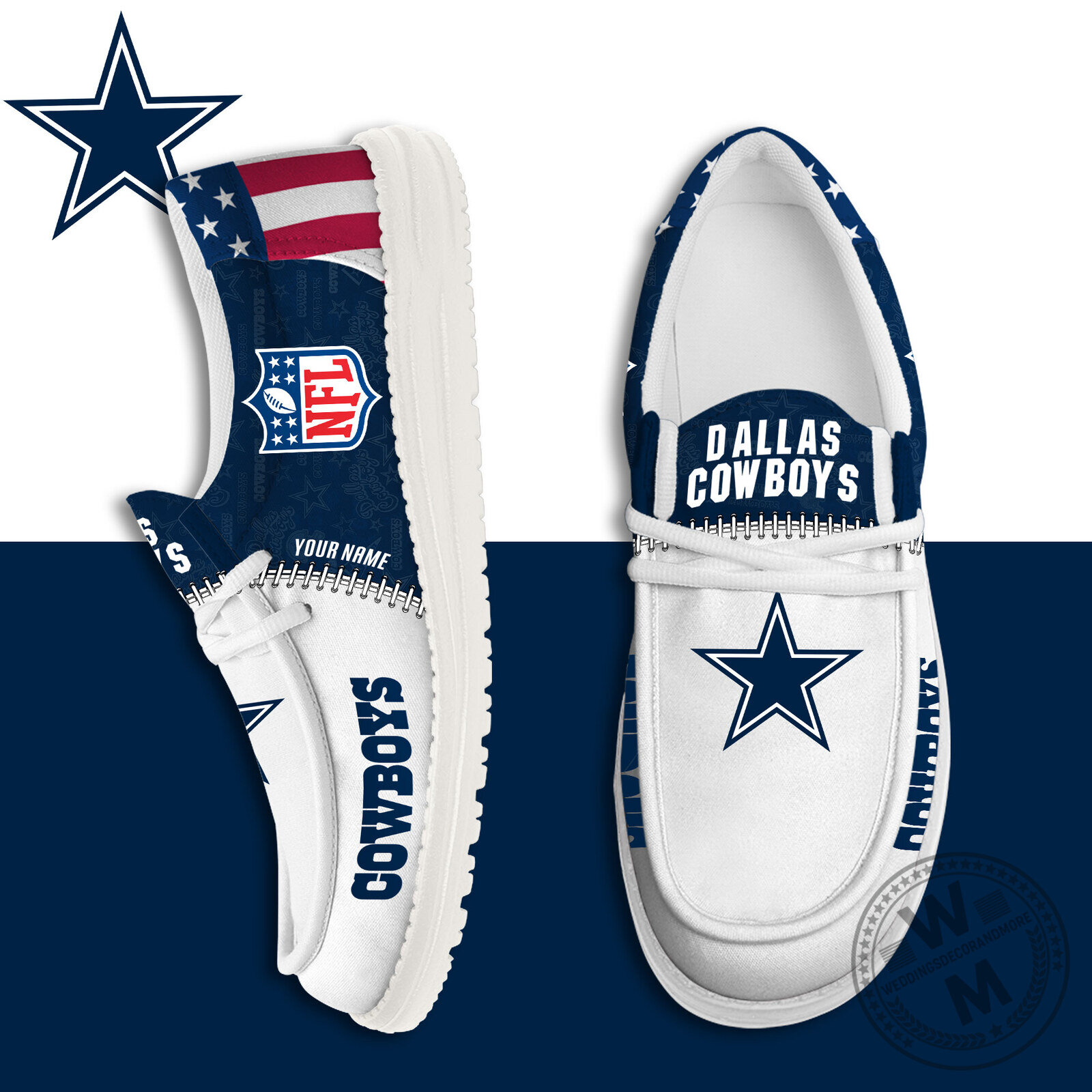 Dallas Cowboys Personalized American Flag NFL Team Logo Shoes