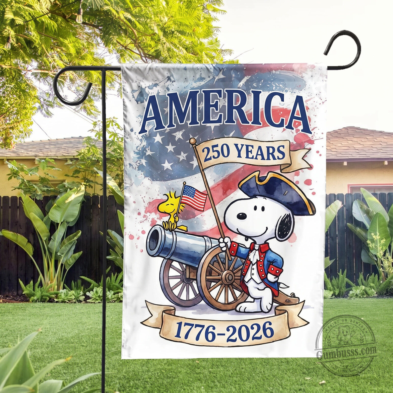 Snoopy 250 Years of America 1776-2026 Patriotic Garden Flag 6 Snoopy 250 Years of America 1776-2026 Patriotic Garden Flag