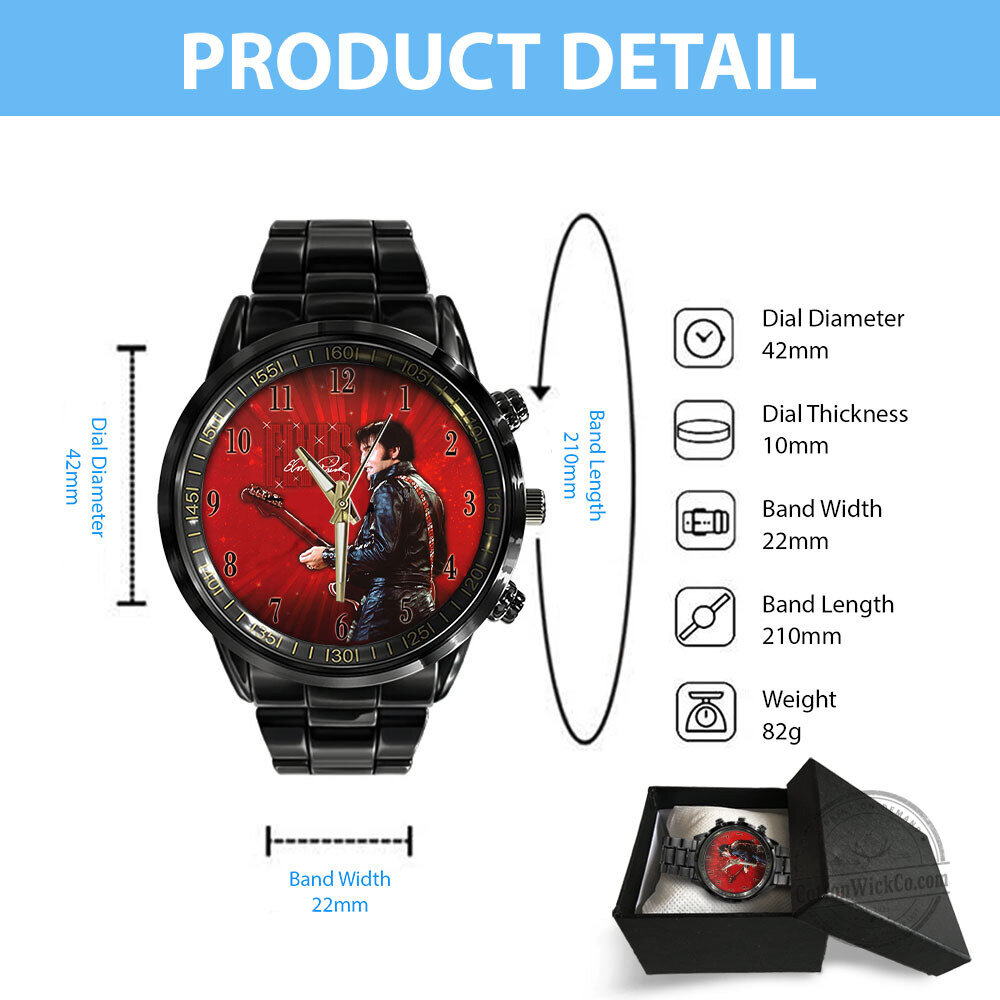 Elvis Presley The King of Rock and Roll Red Burst Stainless Steel Watch 7 Elvis Presley The King of Rock and Roll Red Burst Stainless Steel Watch