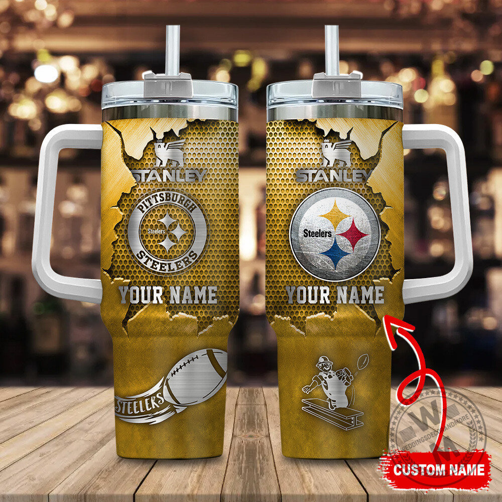 Pittsburgh Steelers Stanley Tumbler, Custom Name NFL Football Team 40oz Tumbler