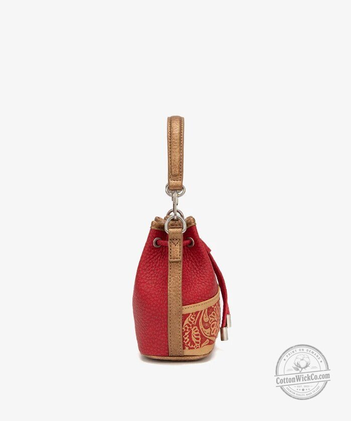 San Francisco 49ers Floral Embossed Red Leather Drawstring Bucket Bag 13 San Francisco 49ers Floral Embossed Red Leather Drawstring Bucket Bag