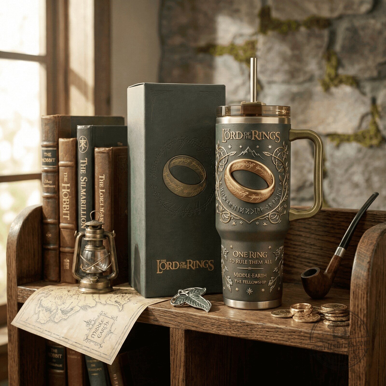 Lord of the Rings Stanley Tumbler, One Ring To Rule Them All Middle-Earth Drinking Cup