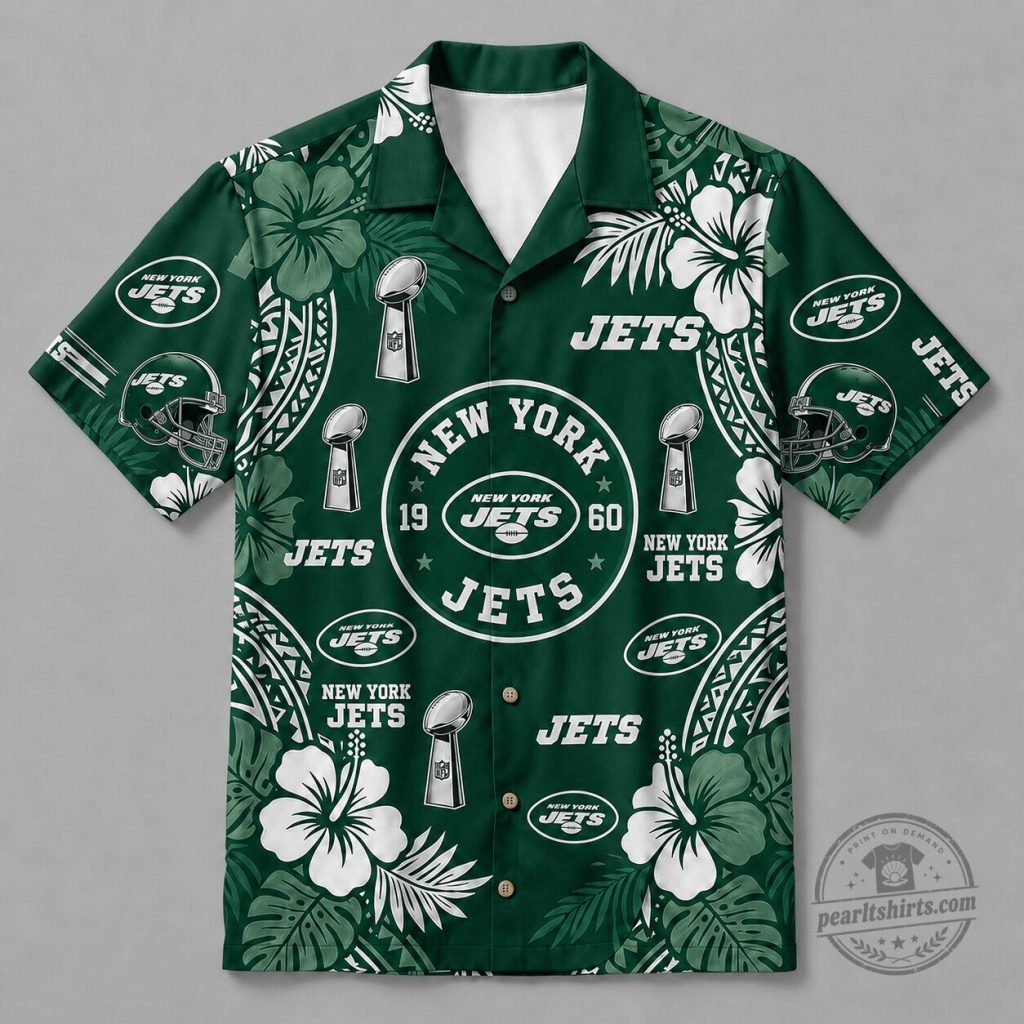 New York Jets Football Fan Hawaiian Shirt NFL Tropical Apparel New York Jets Football Fan Hawaiian Shirt NFL Tropical Apparel
