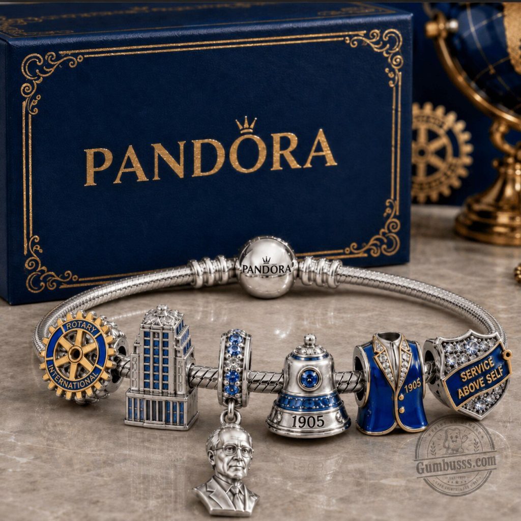 Rotary International Pandora Charm Bracelet Set with Service Above Self Charms Rotary International Pandora Charm Bracelet Set with Service Above Self Charms