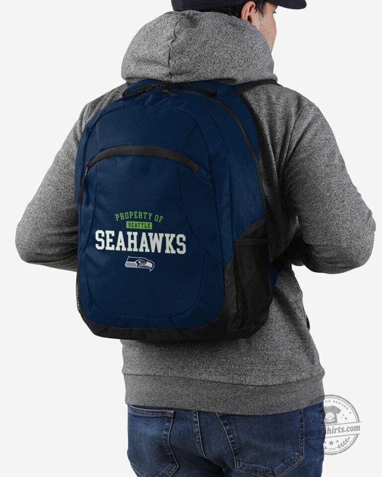 Seattle Seahawks Property Of Football Team Logo Backpack 7 Seattle Seahawks Property Of Football Team Logo Backpack