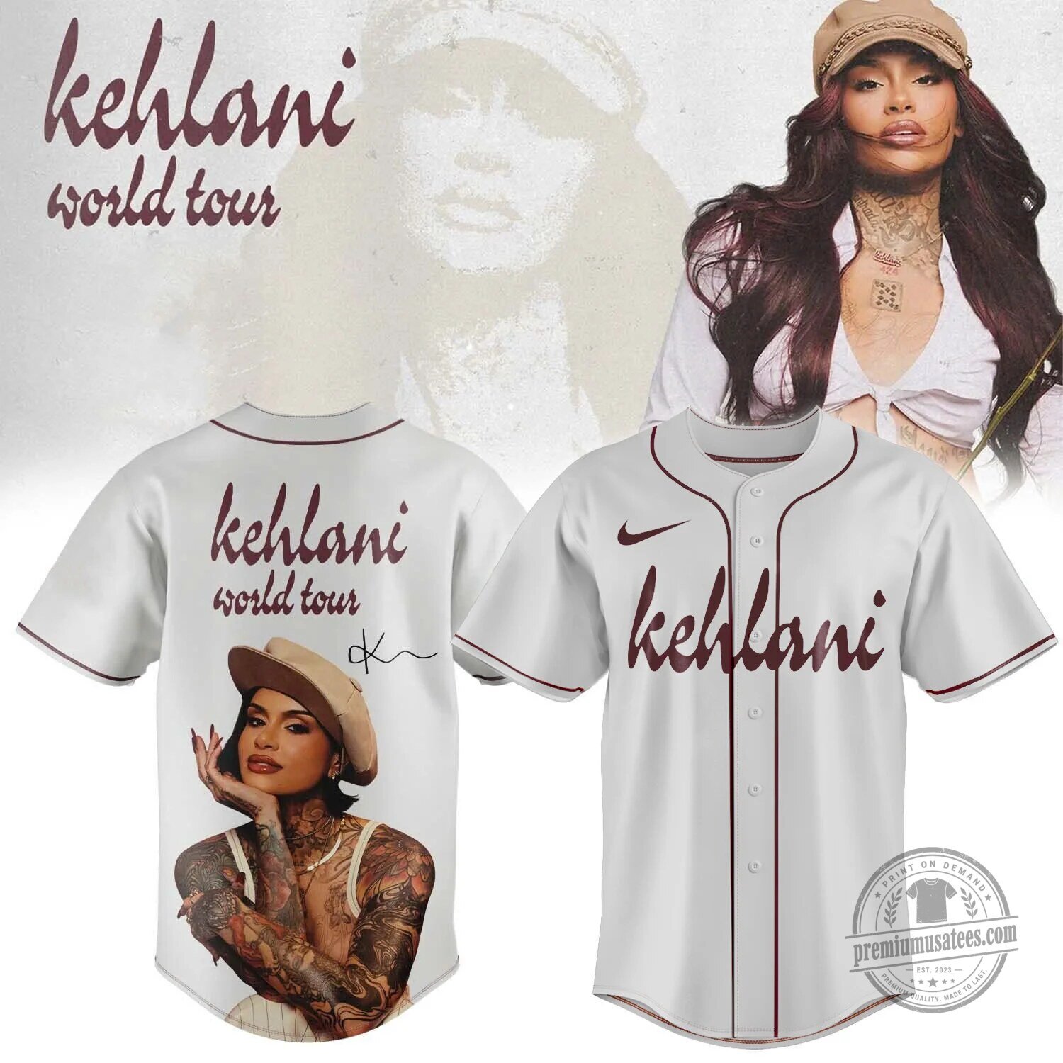 Limited Edition Signature Baseball Jersey from Kehlani's World Tour 1 Limited Edition Signature Baseball Jersey from Kehlani