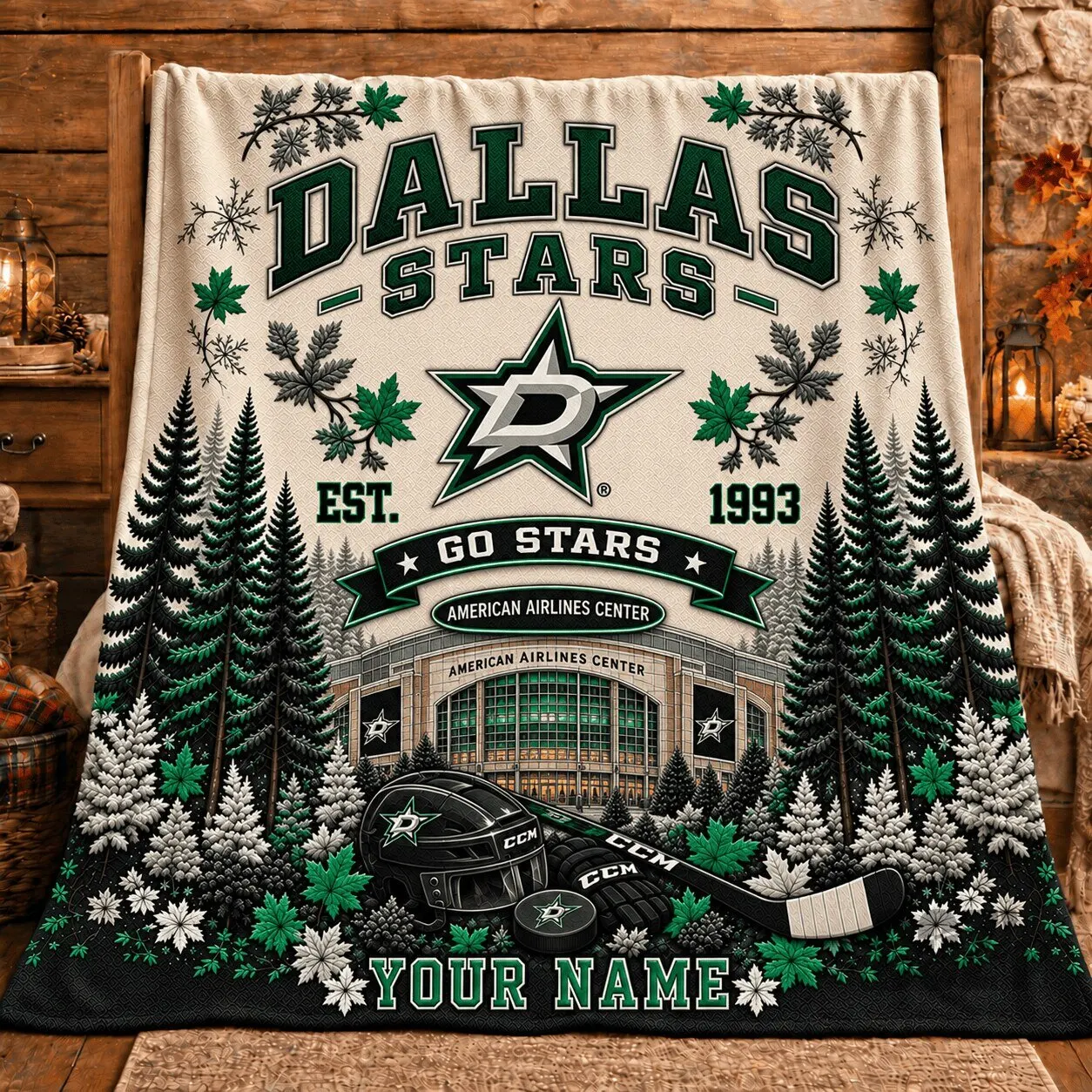 Dallas Stars National Hockey League Christmas Blanket
