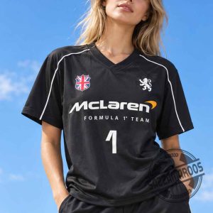 McLaren Formula 1 Team Lando Norris #1 Black V-Neck Mesh Jersey Shirt 4 McLaren Formula 1 Team Lando Norris #1 Black V-Neck Mesh Jersey Shirt