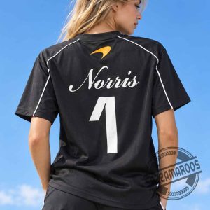 McLaren Formula 1 Team Lando Norris #1 Black V-Neck Mesh Jersey Shirt 5 McLaren Formula 1 Team Lando Norris #1 Black V-Neck Mesh Jersey Shirt