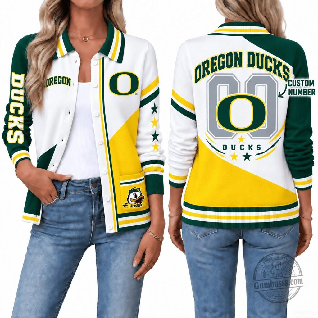 Oregon Ducks NCAA College Football Team Women's Cardigan Jacket Oregon Ducks NCAA College Football Team Women's Cardigan Jacket