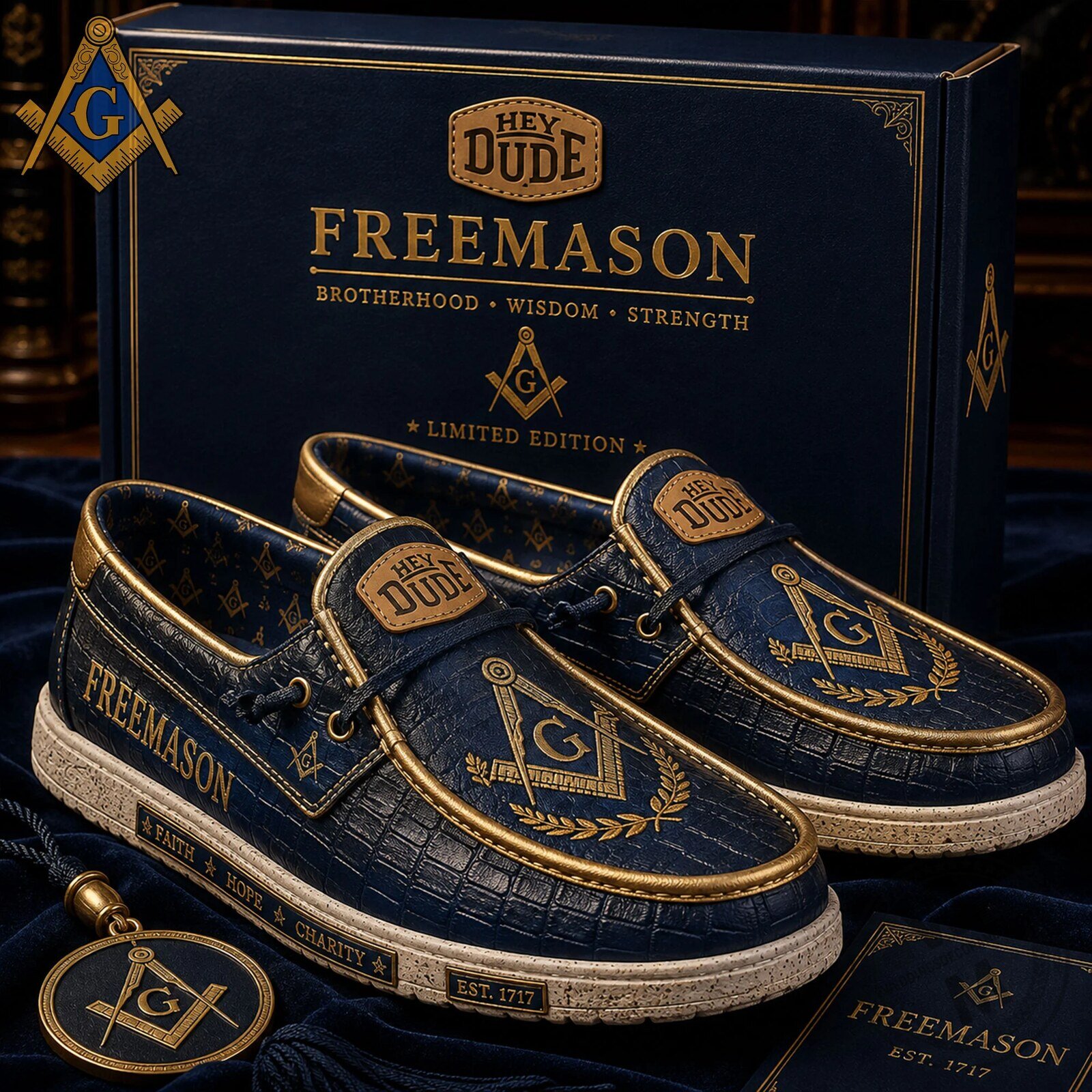 Freemason Brotherhood Wisdom Strength Loafer Shoes