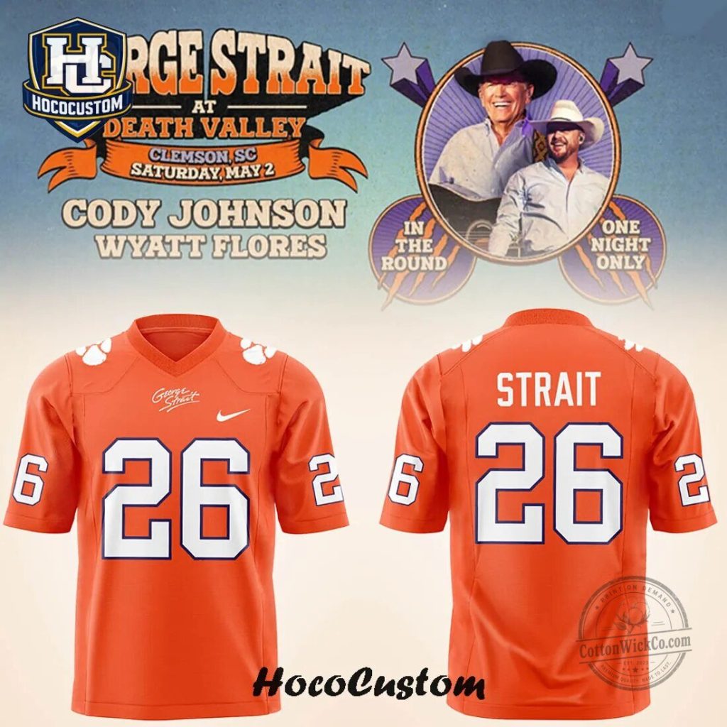 George Strait Clemson Tigers Death Valley One Night Only Concert Football Jersey