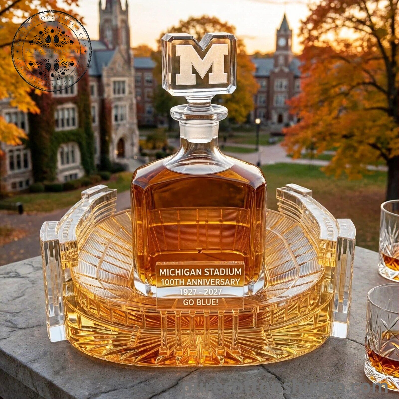 Michigan Stadium 100th Anniversary Decanter Whiskey Bottle - Go Blue Wolverines Decanter Bottle 5 Michigan Stadium 100th Anniversary Decanter Whiskey Bottle - Go Blue Wolverines Decanter Bottle