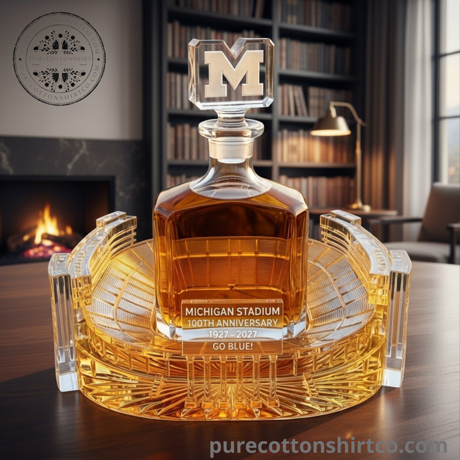 Michigan Stadium 100th Anniversary Decanter Whiskey Bottle - Go Blue Wolverines Decanter Bottle 6 Michigan Stadium 100th Anniversary Decanter Whiskey Bottle - Go Blue Wolverines Decanter Bottle