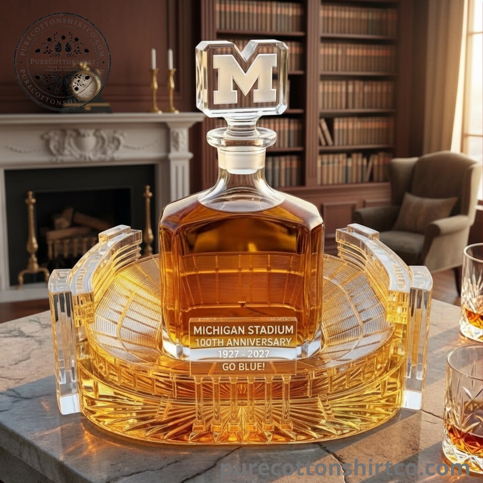 Michigan Stadium 100th Anniversary Decanter Whiskey Bottle - Go Blue Wolverines Decanter Bottle 7 Michigan Stadium 100th Anniversary Decanter Whiskey Bottle - Go Blue Wolverines Decanter Bottle
