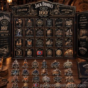 Jack Daniel's 160th Anniversary Advent Calendar 2026 - 24 Days Flat Acrylic Ornaments Box 4 Jack Daniels 160th Anniversary Advent Calendar 2026 24 Days Flat Acrylic Ornaments Box
