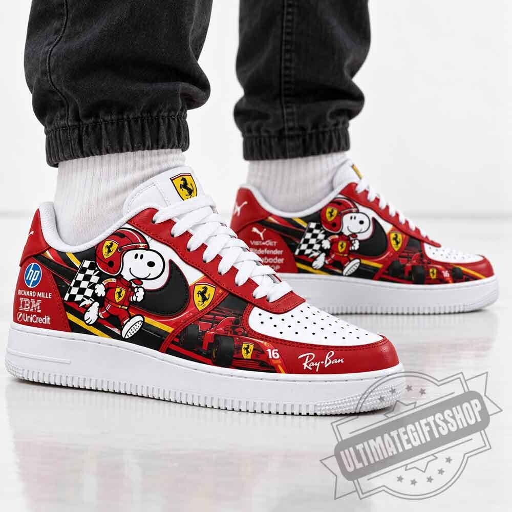 Charles Leclerc F1 Ferrari Racing Snoopy Air Force 1 Sneakers