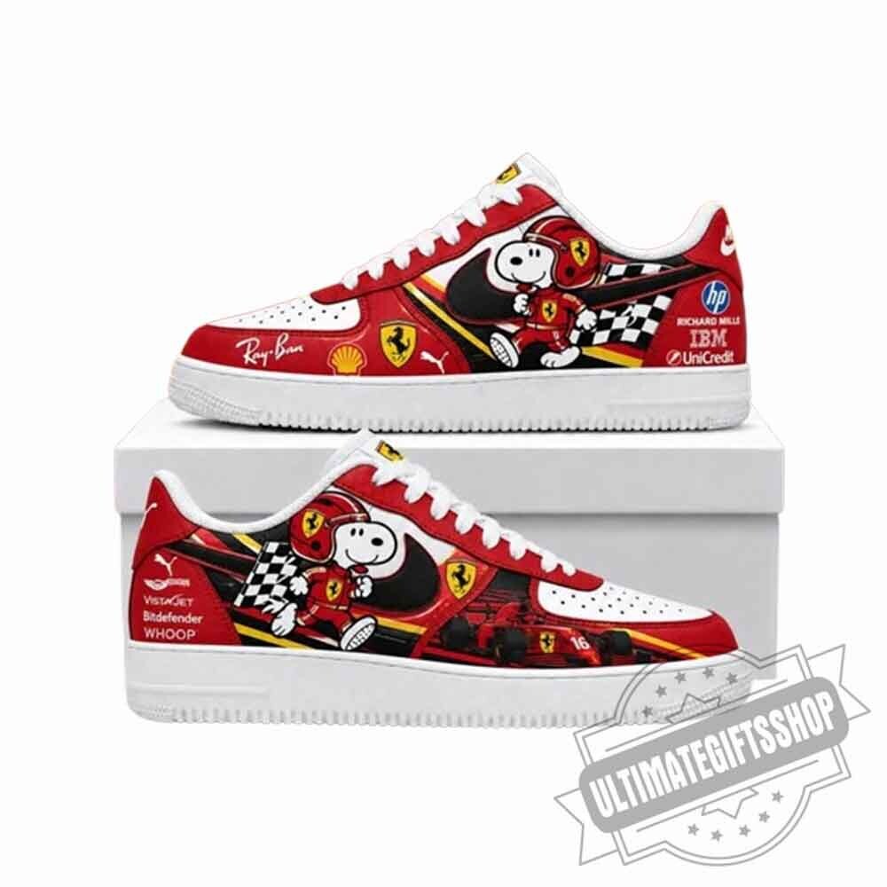 Charles Leclerc F1 Ferrari Racing Snoopy Air Force 1 Sneakers 5 Charles Leclerc F1 Ferrari Racing Snoopy Air Force 1 Sneakers