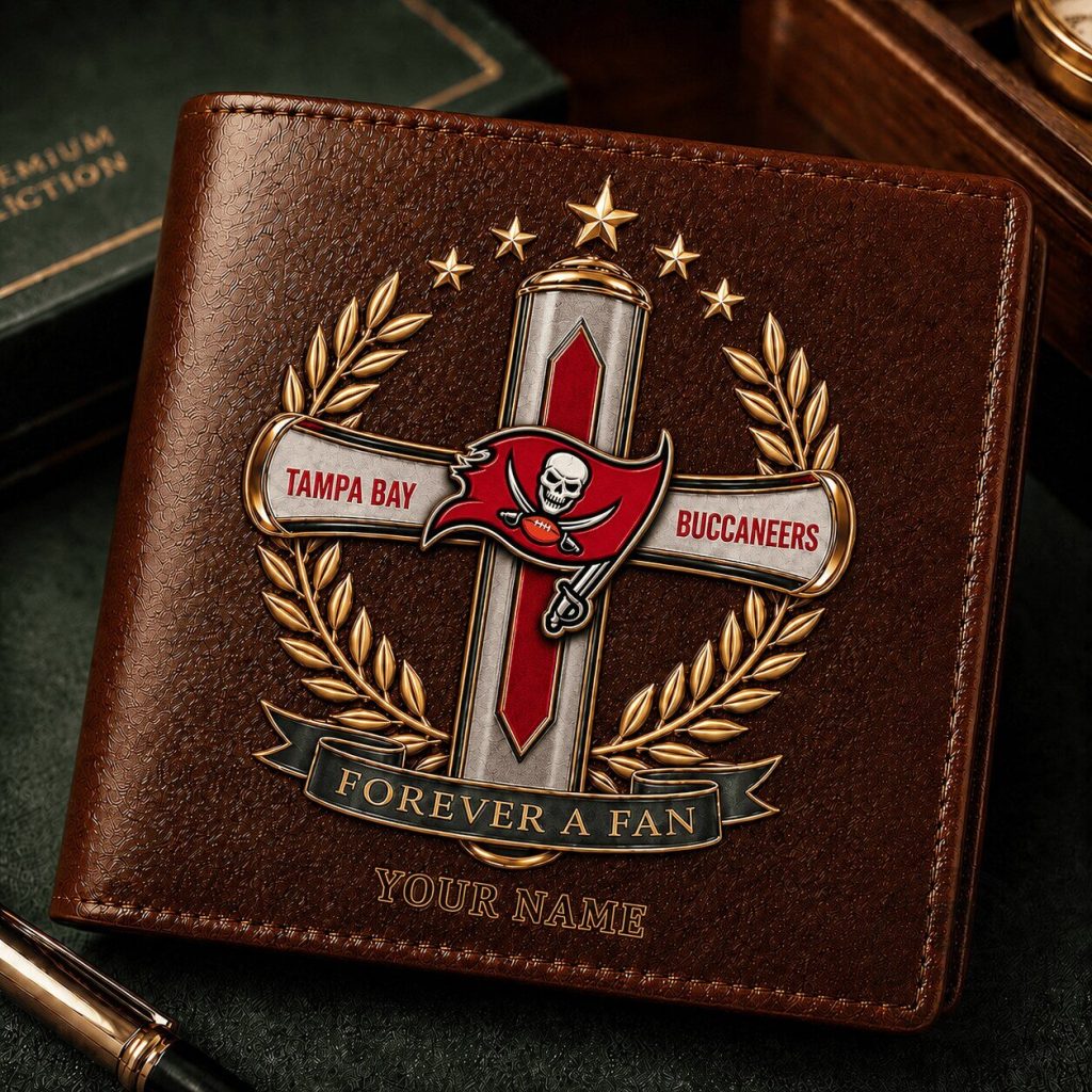 Tampa Bay Buccaneers NFL Teams Leather Wallet Forever A Fan Custom Name 44 Tampa Bay Buccaneers NFL Teams Leather Wallet Forever A Fan Custom Name