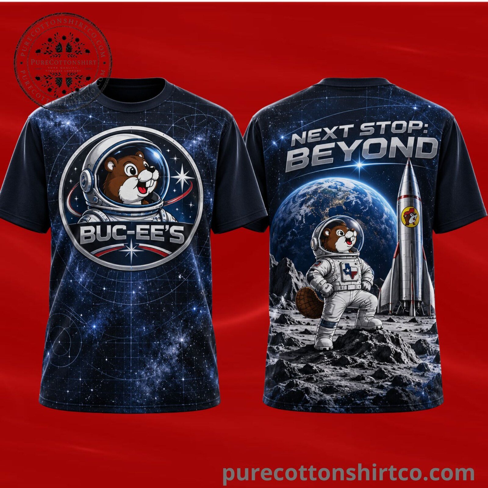Buc-ee's Astronaut Next Stop Beyond Graphic Shirt