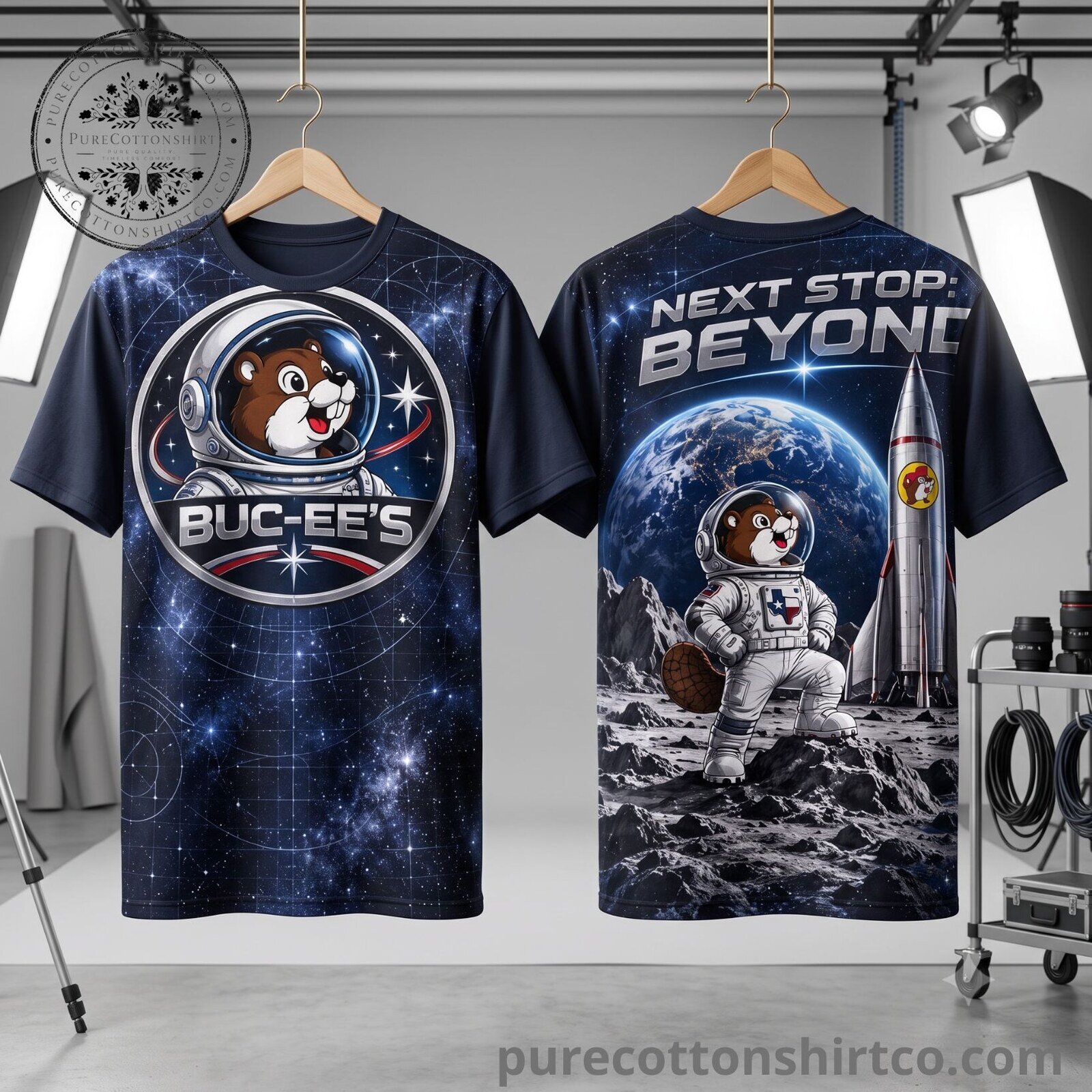 Buc-ee's Astronaut Next Stop Beyond Graphic Shirt 3 Buc-ee