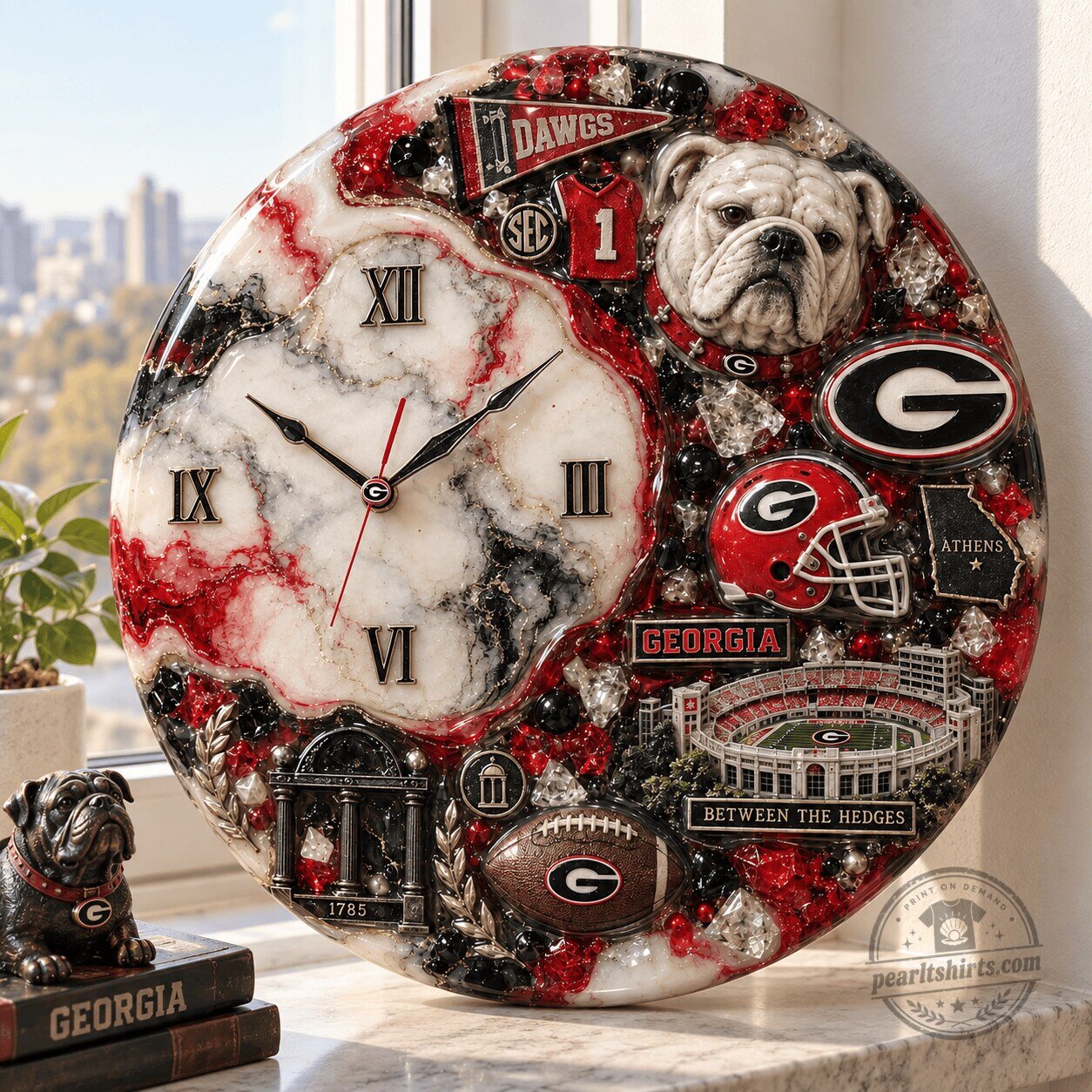 Georgia Bulldogs University of Georgia Football Team Wall Clock