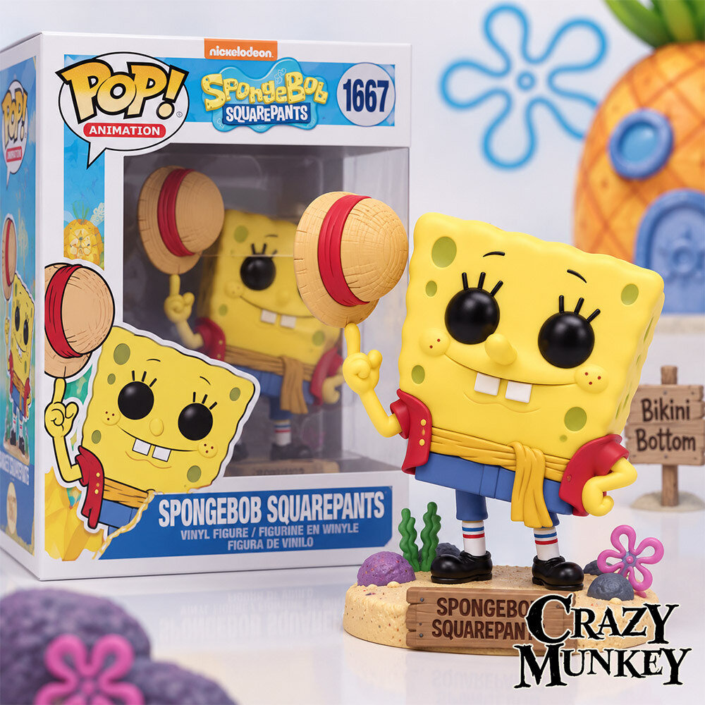 SpongeBob One Piece Luffy Mashup Concept Fan Custom Vinyl Figure | Collectibles