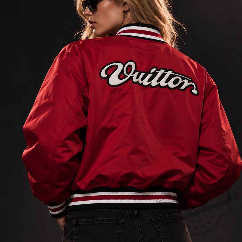Pharrell Williams x Red LV Records Bomber Jacket – Paris JAY-Z Concert Edition (4) Pharrell Williams x Red LV Records Bomber Jacket – Paris JAY-Z Concert Edition – image 4 of 4