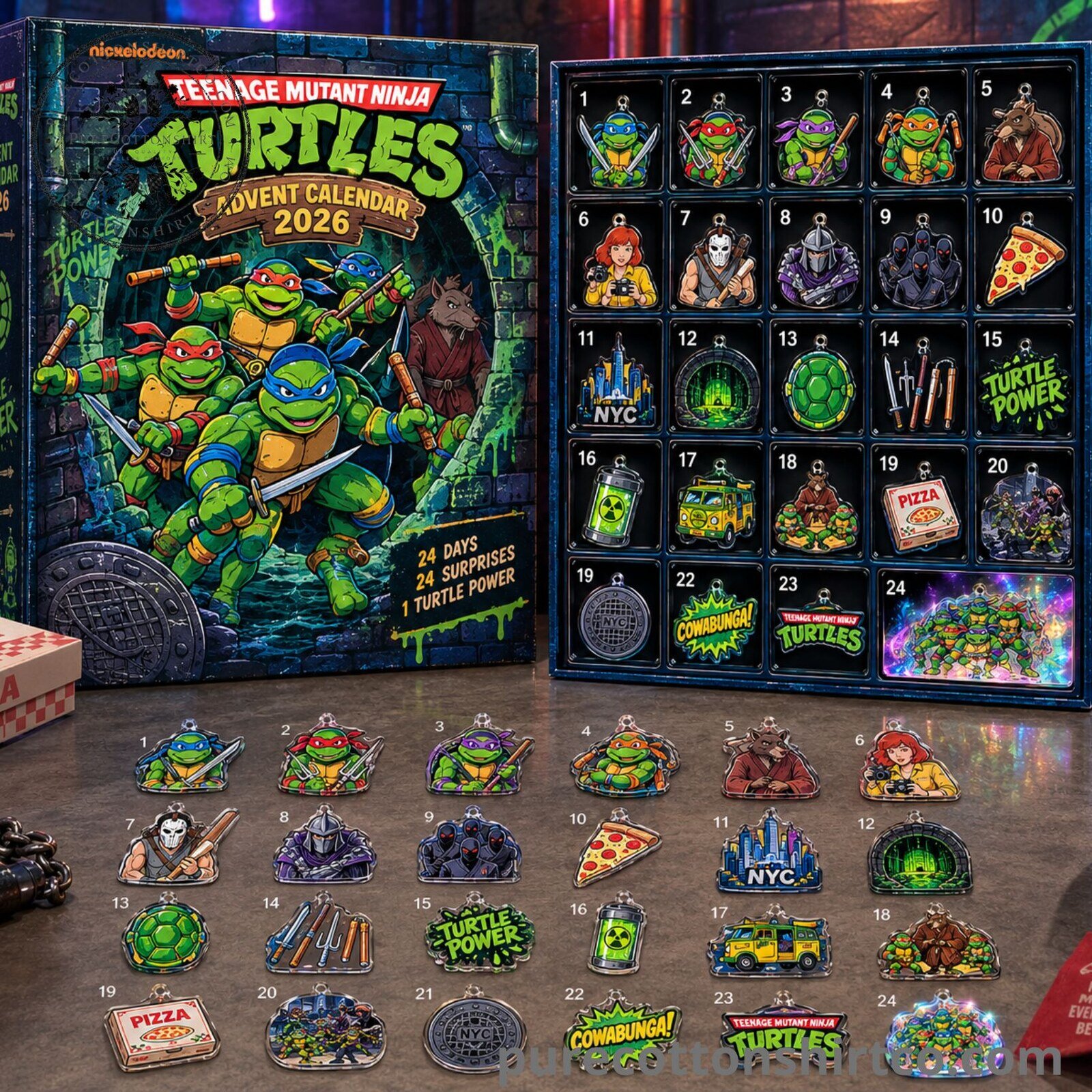 Teenage Mutant Ninja Turtles Advent Calendar 2026 - 24 Days Flat Acrylic Ornaments Box