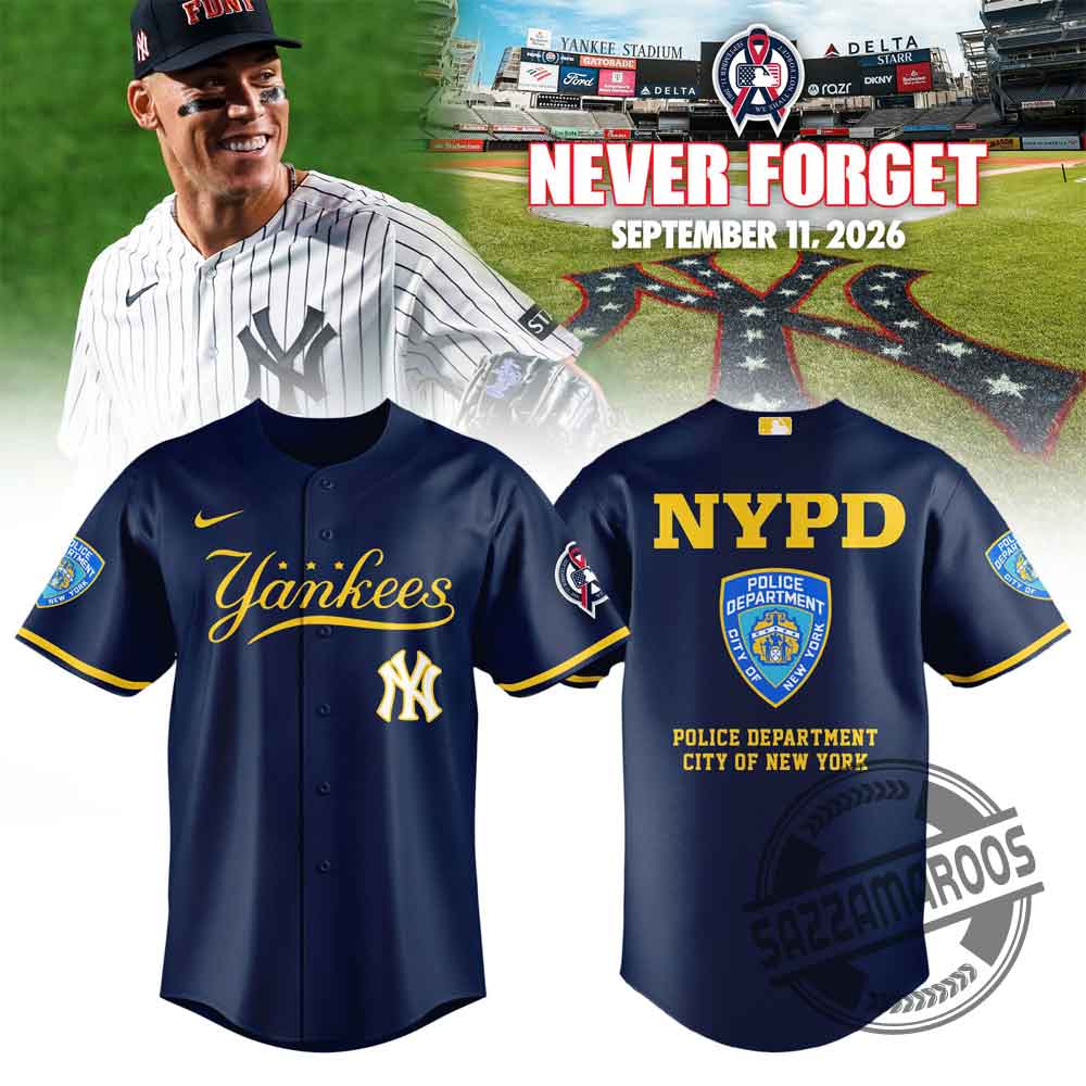 New York Yankees NYPD Memorial 9/11 Tribute Baseball Jersey New York Yankees NYPD Memorial 9/11 Tribute Baseball Jersey – image 4 of 4