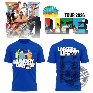 Laundry Day Larger Than Life Tour 2026 Blue T-Shirt