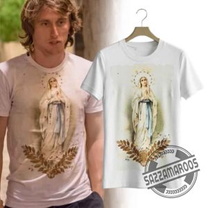 Luka Modrić Wearing Dolce & Gabbana Virgin Mary Religious Ivory T-Shirt