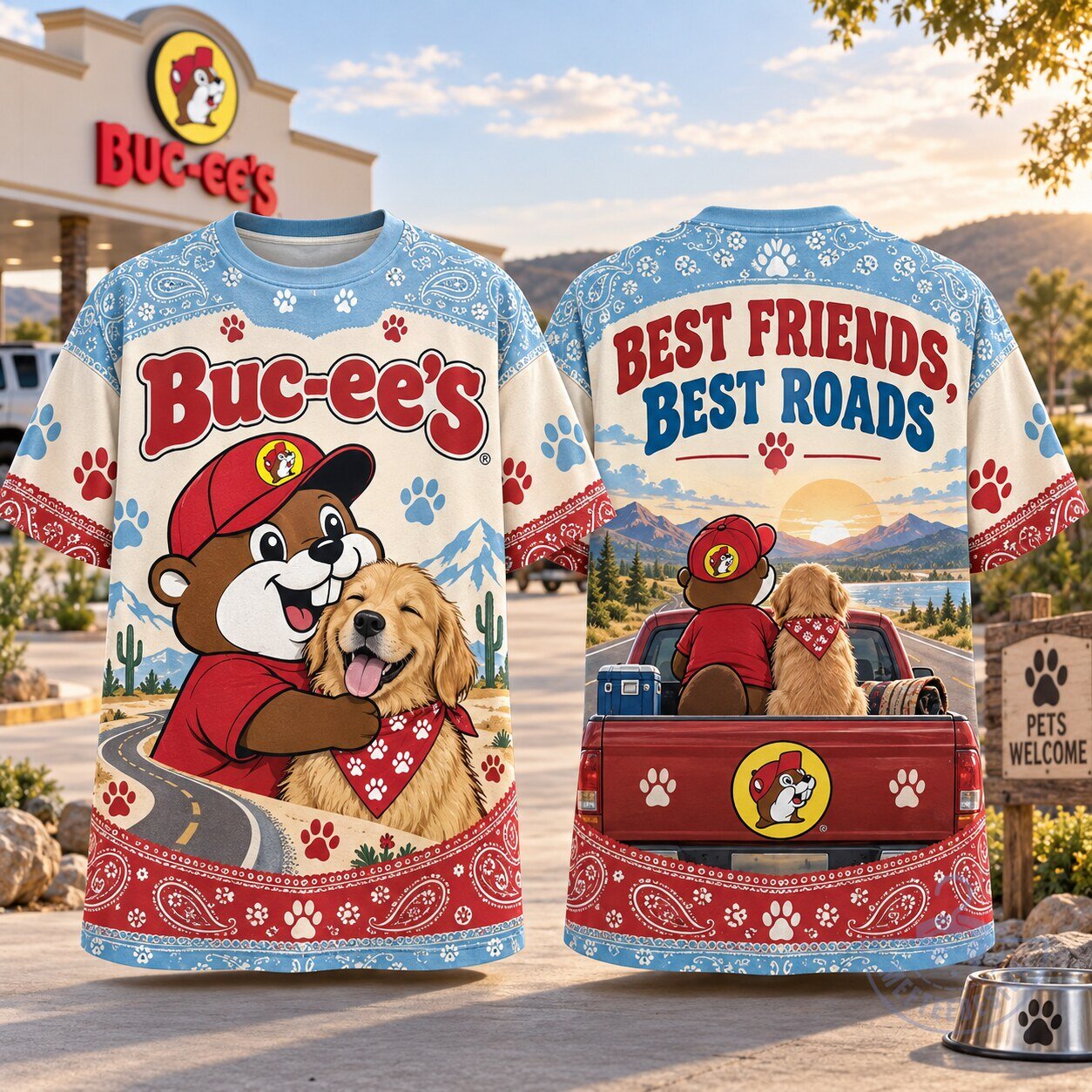 Buc-ee's Best Friends Best Roads Dog Lover Graphic t-shirt