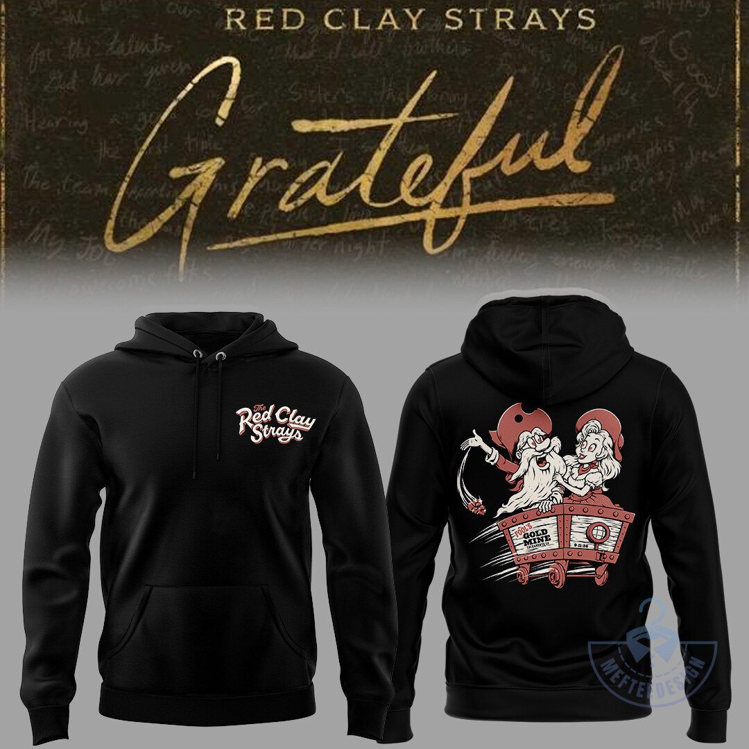 Red Clay Strays Grateful Fool's Gold Mine Black Concert Hoodie 2 Red Clay Strays Grateful Fool