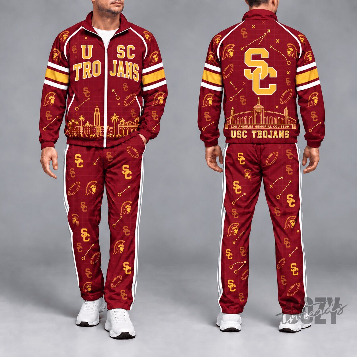 University of Southern California Trojans Football Team Tracksuit Jacket and Pants Set