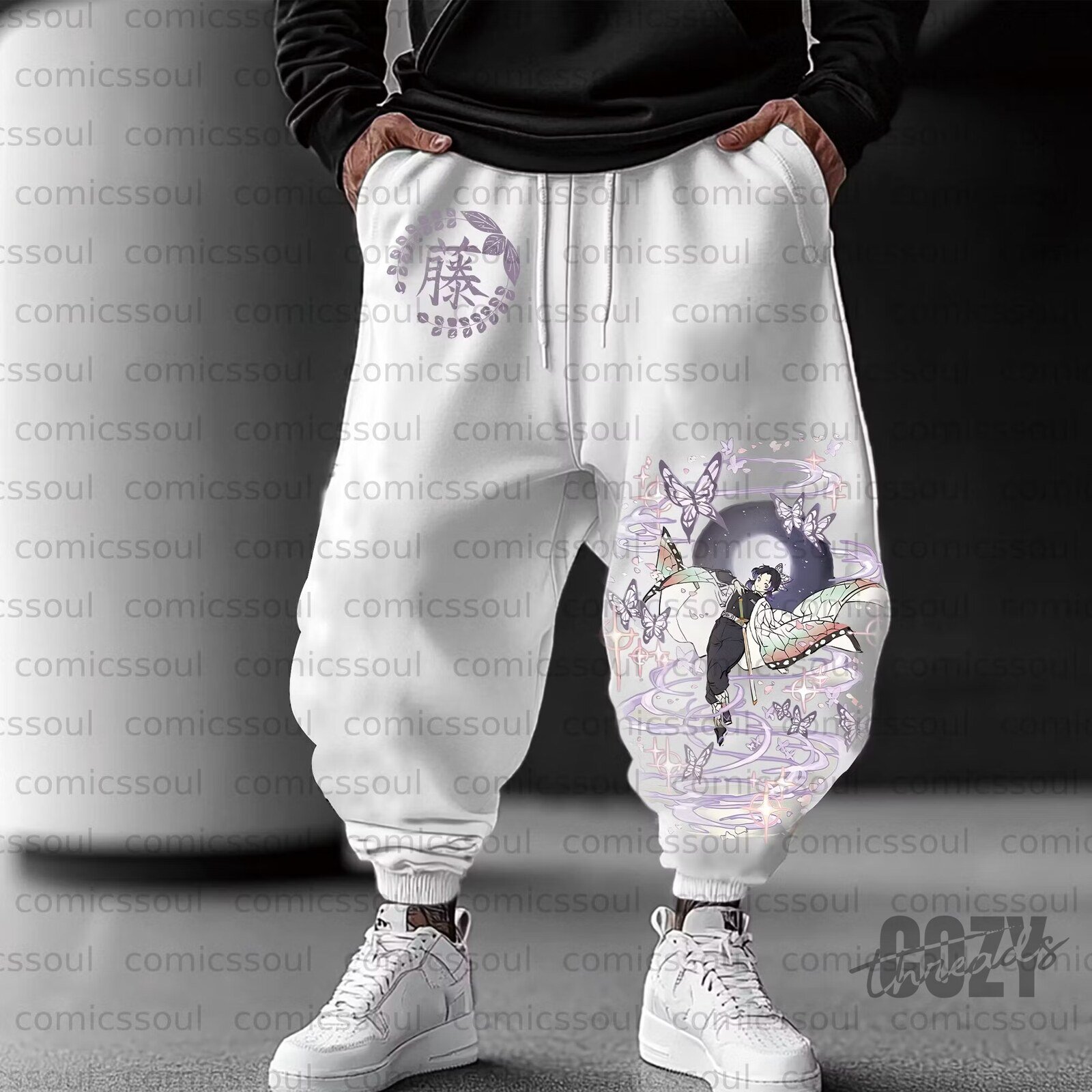 Anime Jogger Pants with Demon Slayer Graphic for Stylish Streetwear