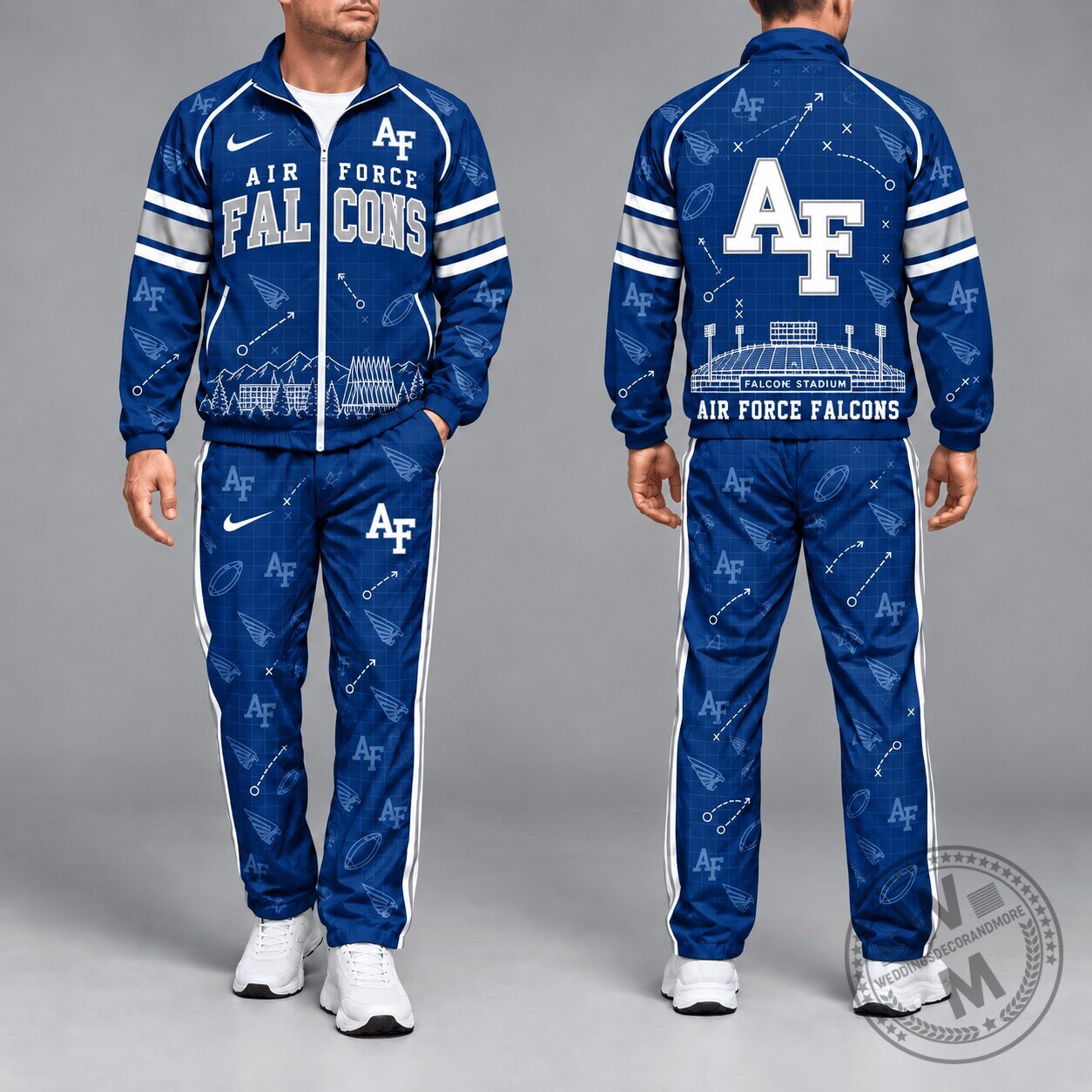Air Force Falcons Football Team Fan Gear Tracksuit Set for Men