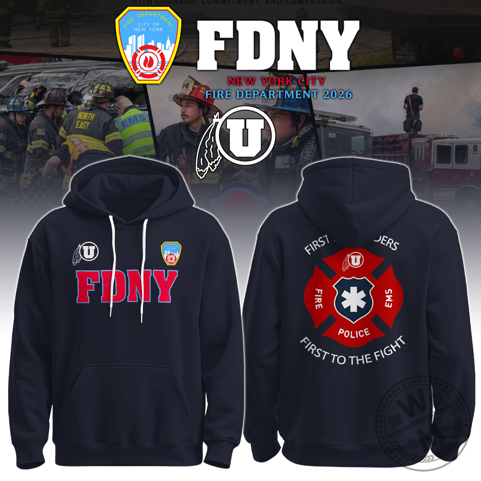 Hoodie in Tribute to First Responders of the FDNY New York City Fire Department