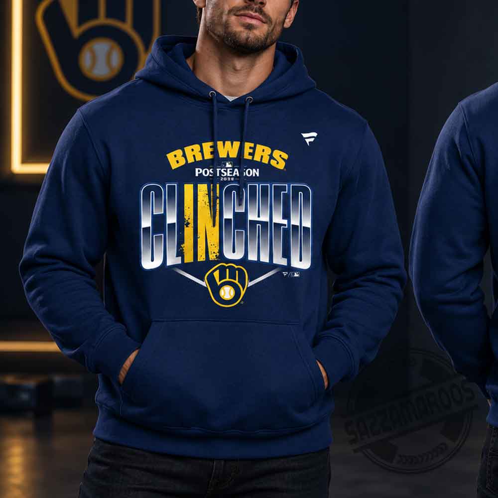Milwaukee Brewers 2026 MLB Postseason Clinched Hoodie Shirt (1) Milwaukee Brewers 2026 MLB Postseason Clinched Hoodie Shirt – image 2 of 4