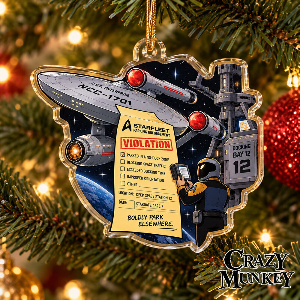 Star Trek Enterprise Boldly Park Elsewhere Concept Fan Ornament | Home Decor 3 Star Trek Enterprise Boldly Park Elsewhere Concept Fan Ornament | Home Decor