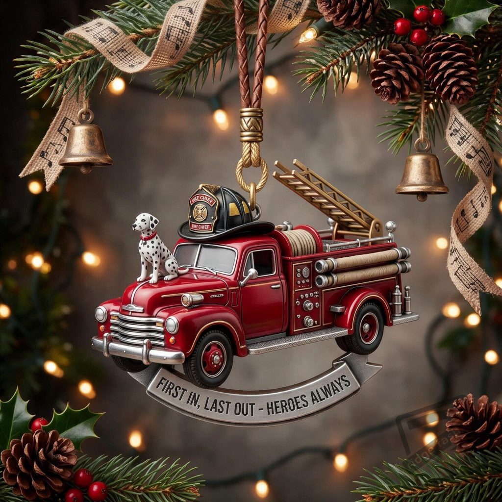 "Top 5 Unique Christmas Tree Ornaments for Music and Sports Fans" 54 Vintage Firefighter Hero Christmas Tree Ornament