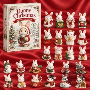 Bunny Christmas Advent Calendar 2026 – 24 Cute Rabbit Christmas Countdown Gift Set