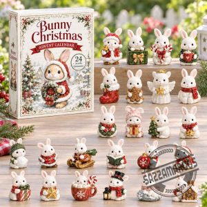Bunny Christmas Advent Calendar 2026 – 24 Cute Rabbit Christmas Countdown Gift Set