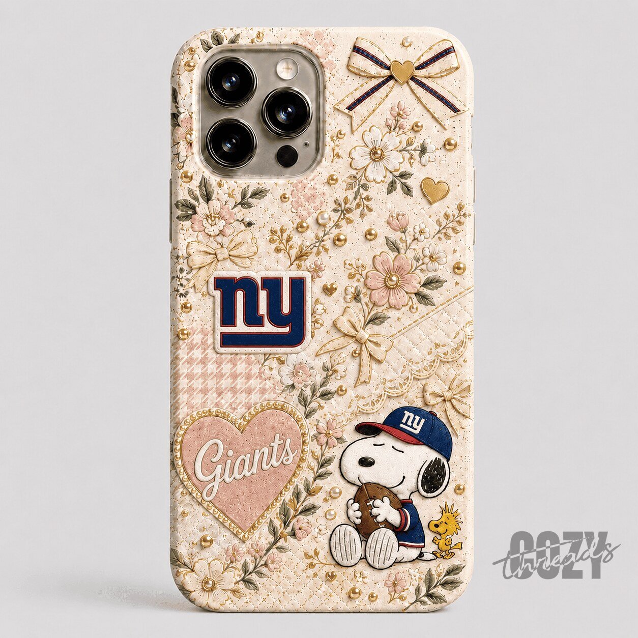 New York Giants Football Snoopy Coquette Aesthetic iPhone Phone Case